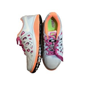 NWOB Nike Women’s Dual Fusion Run 2 Running Shoes in Gray/Orange/Pink